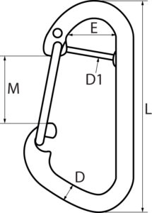 Asymmetric Hooks with Wire Bar & Spring Wire Safety Catch