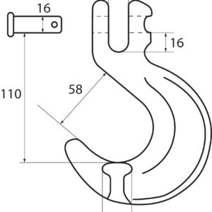 Clevis Lashing Hooks Yellow Painted