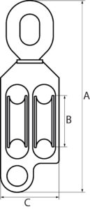 Swivel Oval Eye Double Sheave Galvanised Malleable Iron Blocks