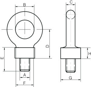 Drop Forged Dynamo Eyebolts Commercial Pattern - BSW Thread