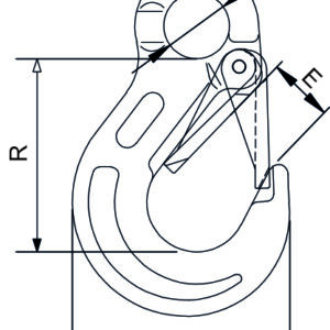 Stainless Steel Eye Type Sling Hook with Safety Catch