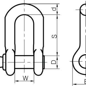Galvanised Large Dee Shackles to BS 3032 1958 with Type A Pins