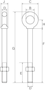 Galvanised Shoulder Nut Eyebolts with Nut