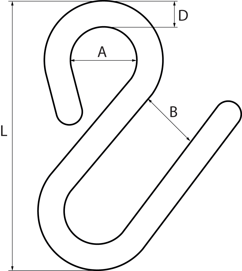 Stainless Steel Long Arm S Hooks