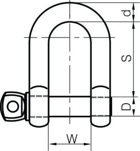 Commercial Bow Shackles Galvanised Screwed Collar Pin
